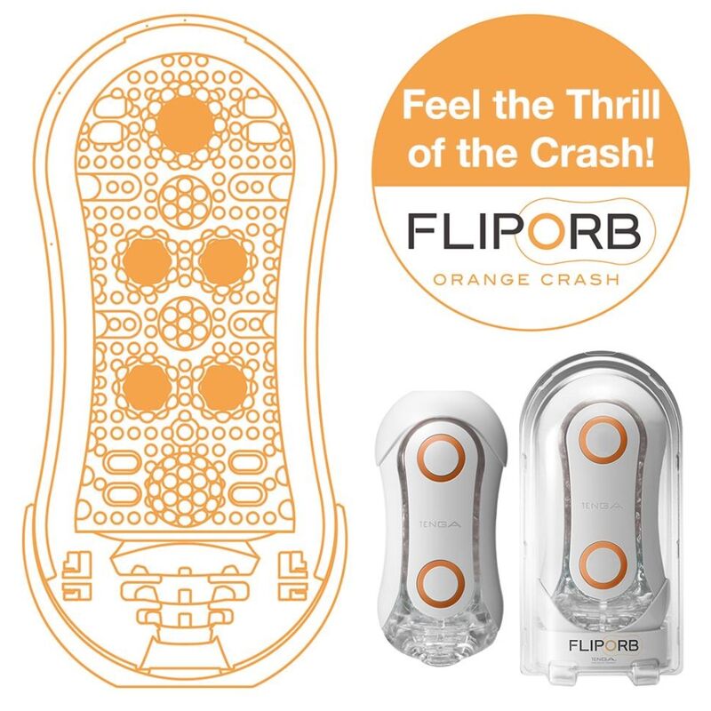 TENGA - MASTURBATORE FLIP ORB STRONG CRASH BIANCO E ARANCIONE