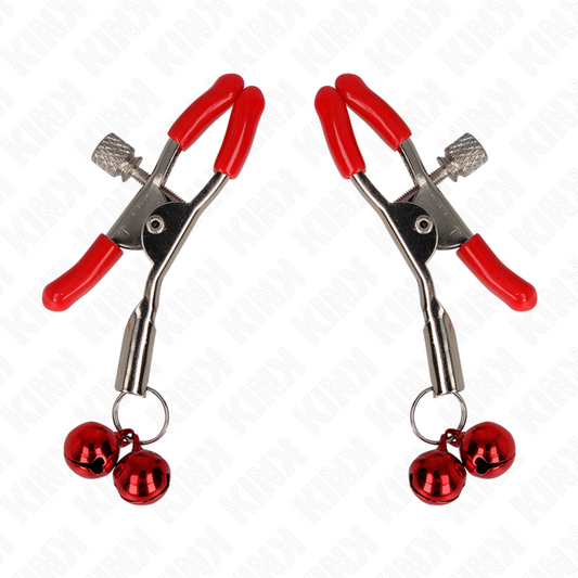 KINK - PINZA PER CAPEZZOLI DOPPIA CAMPANA ROSSA 6 CM