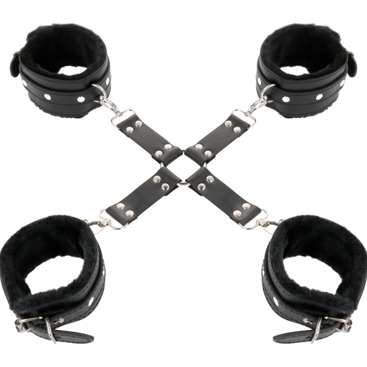 DARKNESS - MANETTE IN PELLE PER PIEDI E MANI NERE