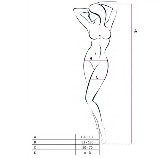 PASSION - WOMAN BS055 BODYSTOCKING BIANCO TAGLIA UNICA