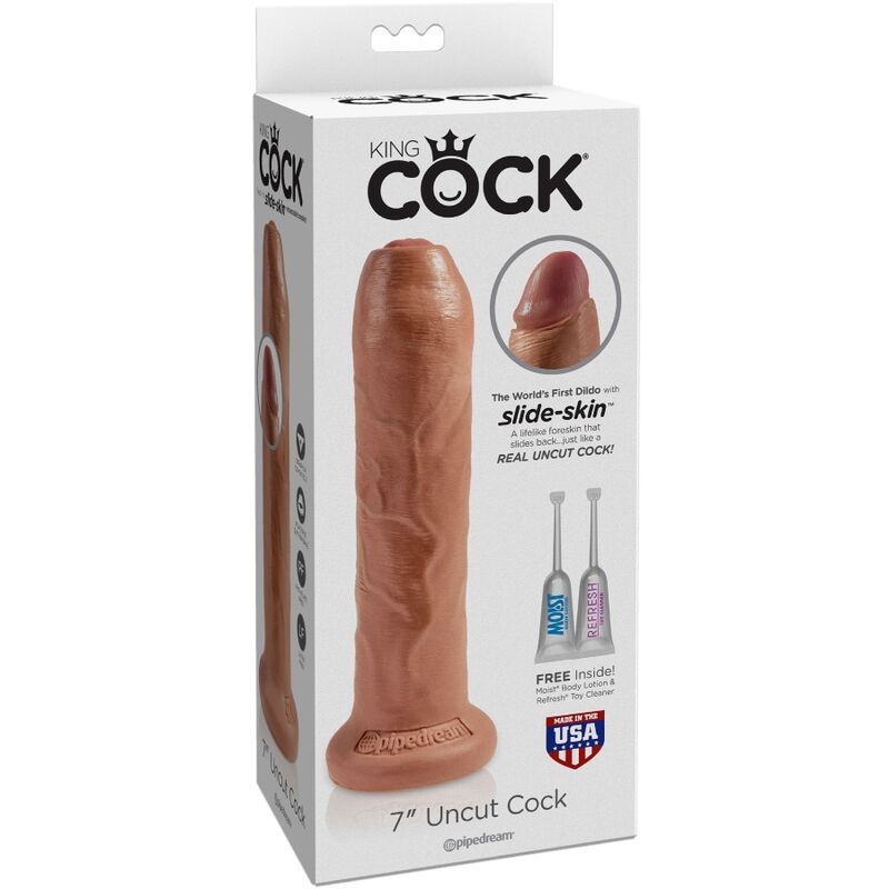 KING COCK - PENE REALISTICO NON TAGLIATO 17.8 CM CARAMELLO