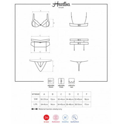 OBSESSIVE - SET CUORE TRE PEZZI S/M