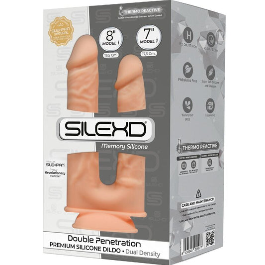 SILEXD - MODELLO 1 PENE REALISTICO DOPPIA PENETRACION PREMIUM SILEXPAN SILICONE 17.5 / 19.5 CM