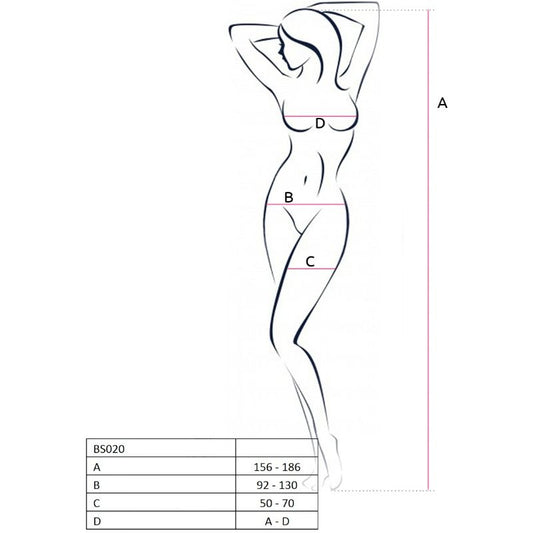 PASSION - WOMAN BS020 BODYSTOCKING NERO TAGLIA UNICA